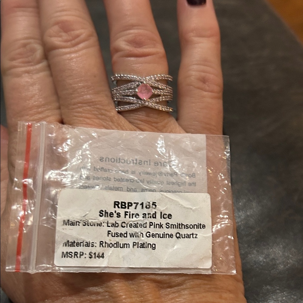 Stylish Silver Ring with Pink Stone